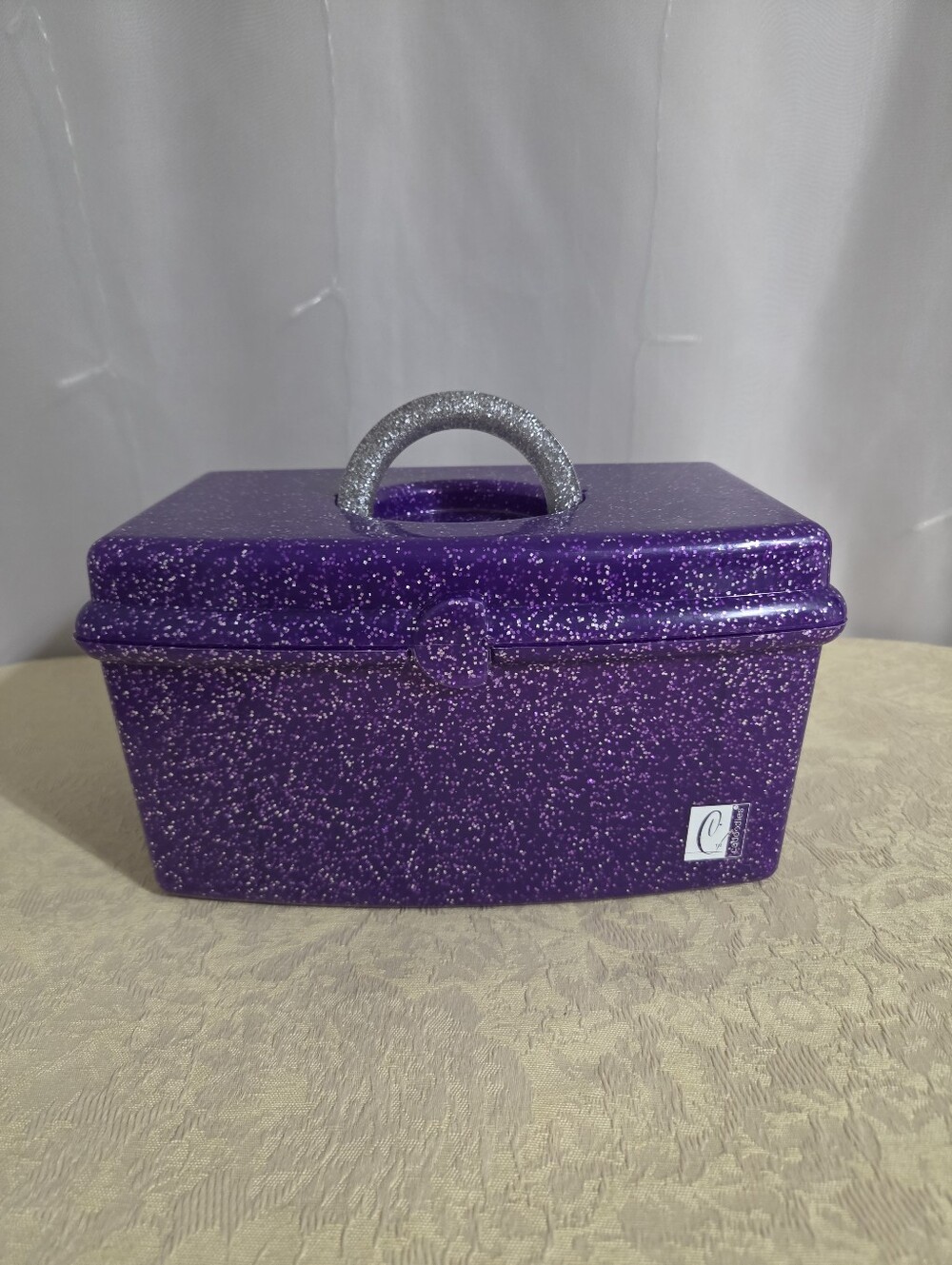 Caboodles - Vintage Y2K Plastic Purple/Silver Makeup Case With Tray & Mirror